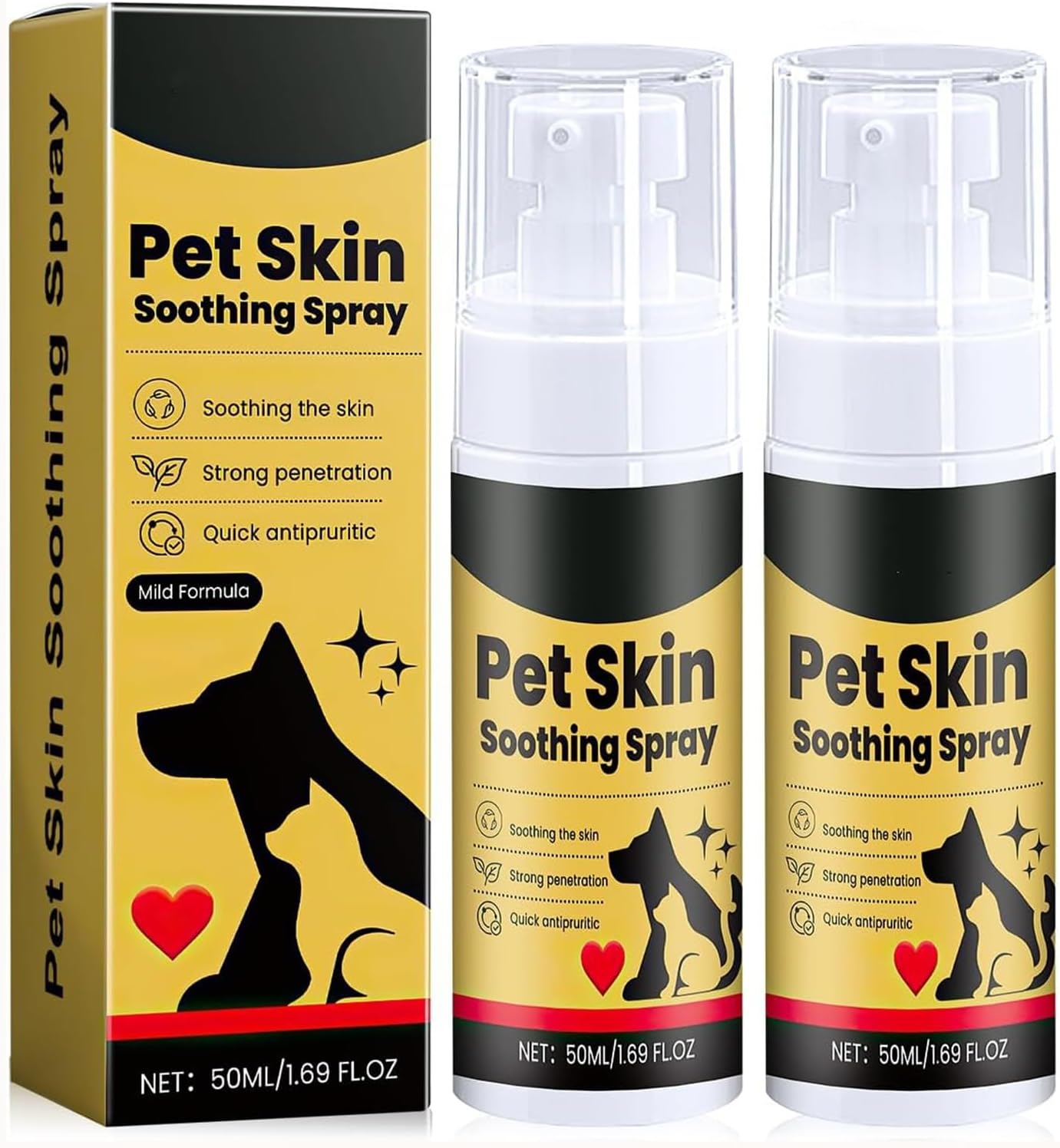 Pet Skin Treatment Spray for Dogs and Cats- Nature Soothing Solution for Itchy Skin, Reduces Scratching- 2Pcs Pet Skin Treatment Spray for Dogs and Cats- Nature Soothing Solution for Itchy Skin, Reduces Scratching- 2Pcs