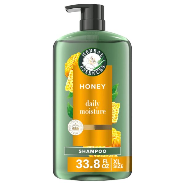 Herbal Essences Sulfate Free Shampoo with Honey for Daily Moisture, Nourishes Dry Hair, Moisturizing Shampoo with Certified Camellia Oil and Aloe Vera, Lightweight For All Hair Types, 33.8oz