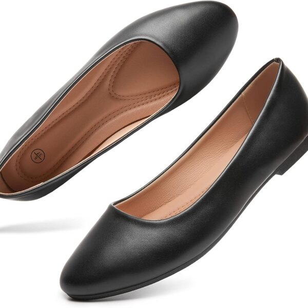 Hash Bubbie Women's Flats Shoes Ballet Flats Dress Shoes Comfortable PU Leather Slip on Shoes for Women
