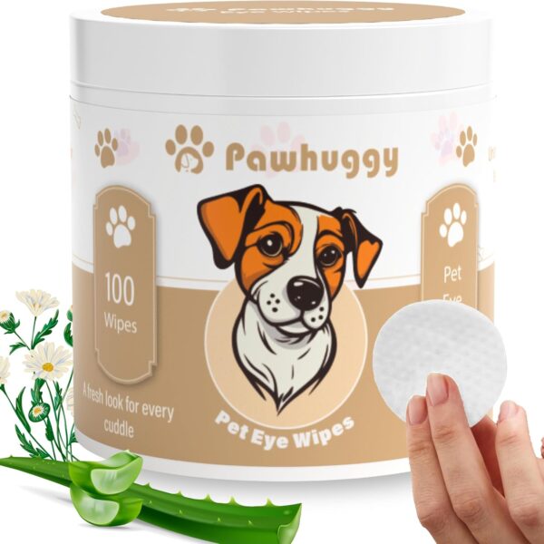 Dog Eye Wipes  Tear Stain Remover for Dogs & Cats, Eye Wipes for Dogs, Hypoallergenic Pet Eye Cleaner, Dog Tear Stain Remover for Discharge & Debris, Unscented, 100 Ct