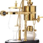 Diguo Belgian/Belgium Family Balance Siphon/Syphon Coffee Maker, Elegant Double Ridged Fulcrum with Tee handle (Classic Gold)