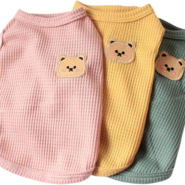 Cotton Dog Shirt Summer Lightweight Pet T-Shirts Soft Breathable Stretchy Cats Dogs Tee Shirt Sleeveless Vest Dog Apparel for Medium Small Dog Clothes, 3PCS Yellow&Green&Pink