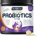 Probiotics for Dogs, Freeze-Dried Dog Probiotics and Digestive Enzymes, Plus Omega-3 for Itchy Skin, 3-in-1 Prebiotics for Digestive Health, Dog Vitamins and Supplements for Immune Health, 120 Bites