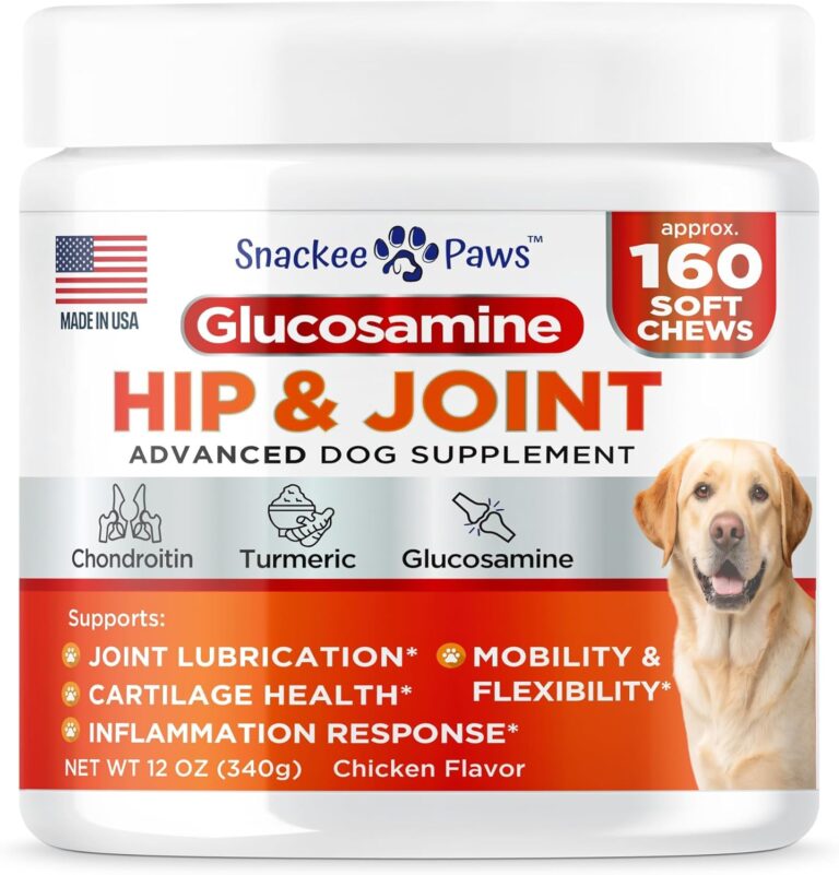 Hip and Joint Supplement for Dogs - Glucosamine for Dogs - Approx 160 Joint Pain Relief Chews - Chondroitin, MSM - Hemp Oil - Advanced Canine Health Supplement - Mobility Support Treats