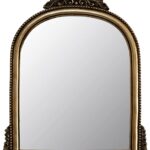 OIGUMR Small Vintage Gold Ornate Baroque Mirror Hanging Mirror Arched Resin Frame Size15X11 inch