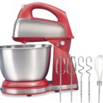 Hamilton Beach Classic Stand and Hand Mixer, 4 Quarts, 6 Speeds with QuickBurst, Bowl Rest, 290 Watts Peak Power, Red (64654)