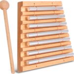 LIEKE 7 Tone Hand Chime Instrument Meditation Chime Mindfulness Bell with Nice Tone For Yoga Meditation Sound Healing Teachers' Classroom Management Tool