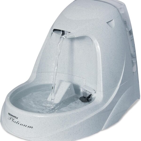 PetSafe Drinkwell Platinum Pet Fountain - Supports Healthy Hydration - Encourages Drinking - Carbon Filter Removes Odors - Adjustable Stream - BPA-Free - Large Water Capacity - Easy to Clean - 168 oz
