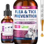 Flea & Tick Prevention for Dog and Cat, Natural Oral Flea & Tick Support Drops with Multivitamin Omega-3 for Pets - Supports Healthy Skin & Coat - Flea Herbal Drops All Breeds and Sizes - Bacon
