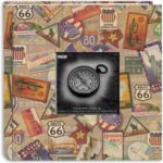 Pioneer Photo Albums DA-200MAP/TS 200-Pocket Photo Album with Printed Travel Design Cover, Travel Stickers, 4 x 6 Inch, Black