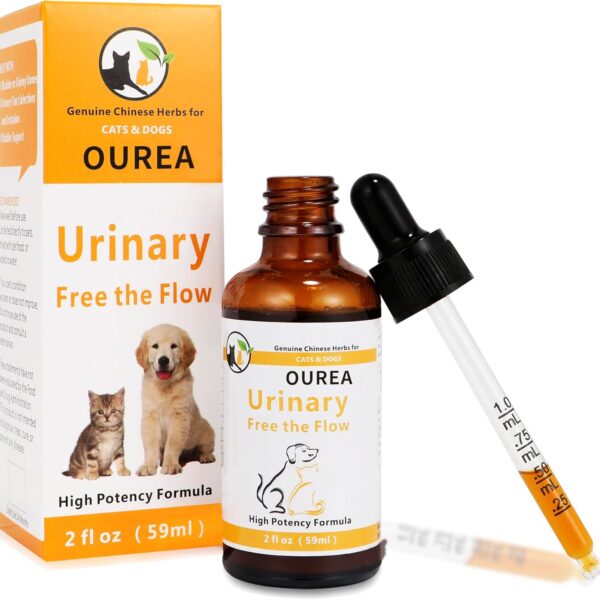 Dog & Cat Bladder Crystals Treatment or Stone, Bladder Kidney Stones Dissolver for Pet, Cat Dog Urinary Tract Supplements for Kidney and Bladder Stones, Urinary Free The Flow, 2 fl oz (59ml)