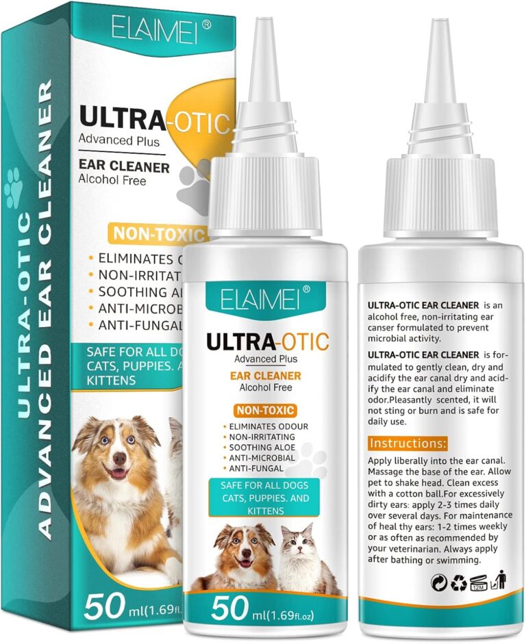 Ear Cleaner Drops for Dogs & Cats, Soothing Ear Cleaning Solution for Itchy Ears, Supports Relief from Head Shaking & Dog Ear Wax Build Up - 50ml