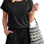 ANRABESS Rompers for Women Summer 2026 Casual Dressy One Piece Tshirt Short Pants Jumpsuit Beach Vacation Outfit Clothes
