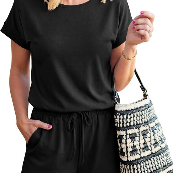 ANRABESS Rompers for Women Summer 2026 Casual Dressy One Piece Tshirt Short Pants Jumpsuit Beach Vacation Outfit Clothes