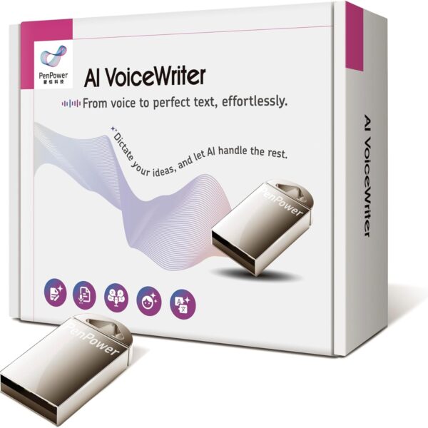 AI VoiceWriter  Smart Dictation & AI Writing Assistant for Windows & Mac | USB Dongle & Mobile App for Voice Input, Proofreading, Rewriting & Multilingual Support