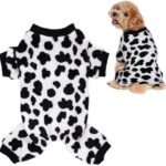 choyaxo Dog Cow Print Pajamas Puppy Jumpsuit for Everyday Pet Outfit