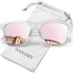 DANAMY Sunglasses Womens Polarized Sunglasses for Women Trendy Designer Mirrored UV400 Protection Sun Glasses