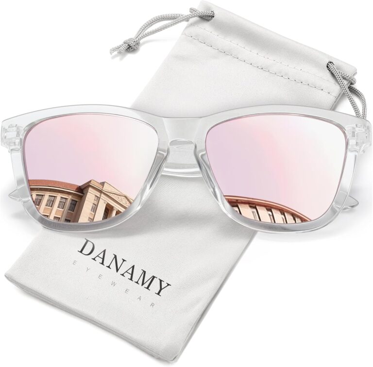 DANAMY Sunglasses Womens Polarized Sunglasses for Women Trendy Designer Mirrored UV400 Protection Sun Glasses