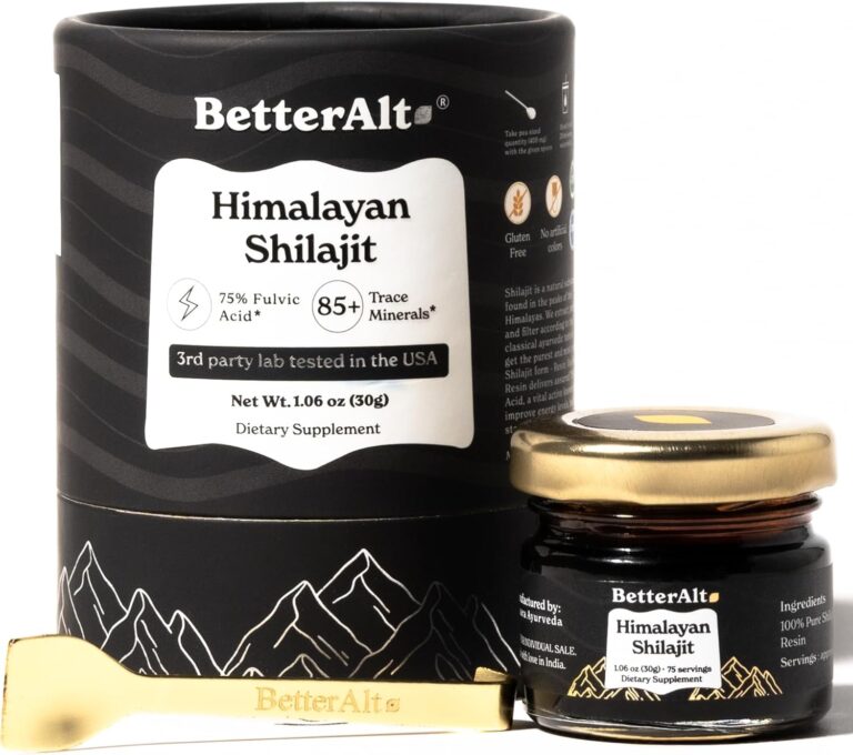 Better Alt Pure Himalayan Shilajit Resin Pack of 1 High Potency Gold Grade 75 Servings for Energy Boost & Immune Support, 85+ Trace Minerals, 75%+ Fulvic Acid, with Lab Test Report,400 mg