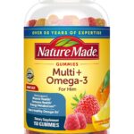 Nature Made Mens Multivitamin Gummies with Omega-3, Mens Gummy Multivitamins for Daily Nutritional Support, 150 Gummy Vitamins and Minerals, 75 Day Supply