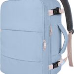 Taygeer Travel Backpack for Women, Carry On Backpack with Water Bottle Pocket & Shoe Pouch, TSA 15.6inch Laptop Mochila Flight Approved, Nurse Bag Casual Daypack for Weekender Hiking, Powder Purple