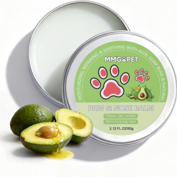 Paw Balm for Dogs and Cats, Paw Pad Balm with Avocado Oil & Witch Hazel, Beeswax Paw Cream for Dry, Cracked Pads, Lick-Safe Pet Paw Care, 2.1 oz