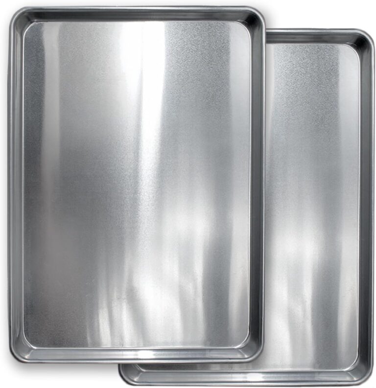 Commercial Quality Cookie Sheet Pan - 2 Pack Aluminum Half Sheet Baking Pan by Saffron & Sage Home Living - This 18x13 Baking Sheet Set is Rust & Warp Resistant, Heavy Duty, of Thick Gauge