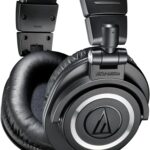 Audio-Technica ATH-M50X Professional Studio Monitor Headphones, Black, Professional Grade, Critically Acclaimed, with Detachable Cable