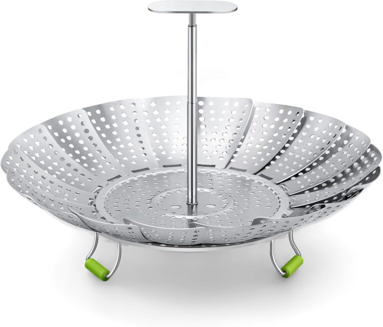 Steamer Basket, 3rd Generation Stainless Steel Vegetable Steamer with Extendable Handle for Cooking Food, Folding & Expandable Veggie Steam Insert, Fit Various Size Instant Pot (5.5" to 9")
