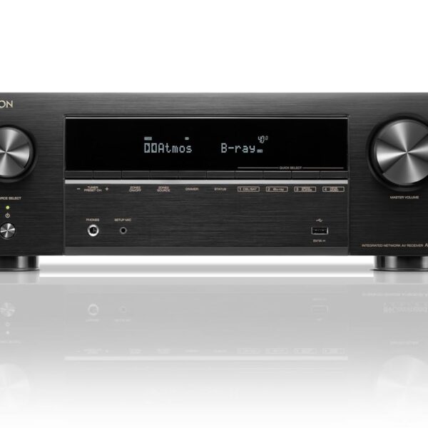 Denon AVR-X1800H 7.2 Channel AV Stereo Receiver - 80W/Channel, Wireless Streaming via Built-in HEOS, WiFi, & Bluetooth, Supports Dolby Vision, HDR10+, Dynamic HDR, & Home Automation Systems
