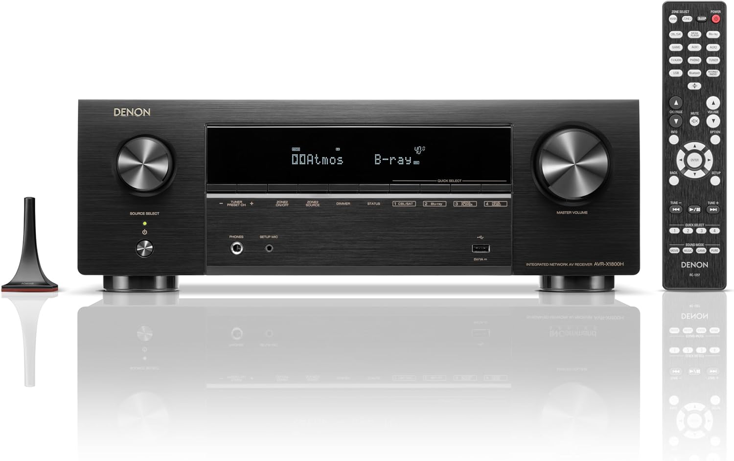 Denon AVR-X1800H 7.2 Channel AV Stereo Receiver - 80W/Channel, Wireless Streaming via Built-in HEOS, WiFi, & Bluetooth, Supports Dolby Vision, HDR10+, Dynamic HDR, & Home Automation Systems Denon AVR-X1800H 7.2 Channel AV Stereo Receiver - 80W/Channel, Wireless Streaming via Built-in HEOS, WiFi, & Bluetooth, Supports Dolby Vision, HDR10+, Dynamic HDR, & Home Automation Systems