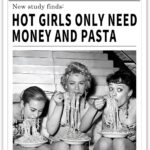 Vintage Women Times Newspaper Canvas Wall Art Black and White Aesthetic Poster Funky Hot Girl Eating Pasta Fashion Prints for Italian Kitchen Bar Cart Girly Dorm Room Art Posters 12x16inch Unframed