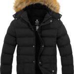 wantdo Men's Winter Puffer Jacket Thicken Winter Coat Warm Padded Jacket with Hood