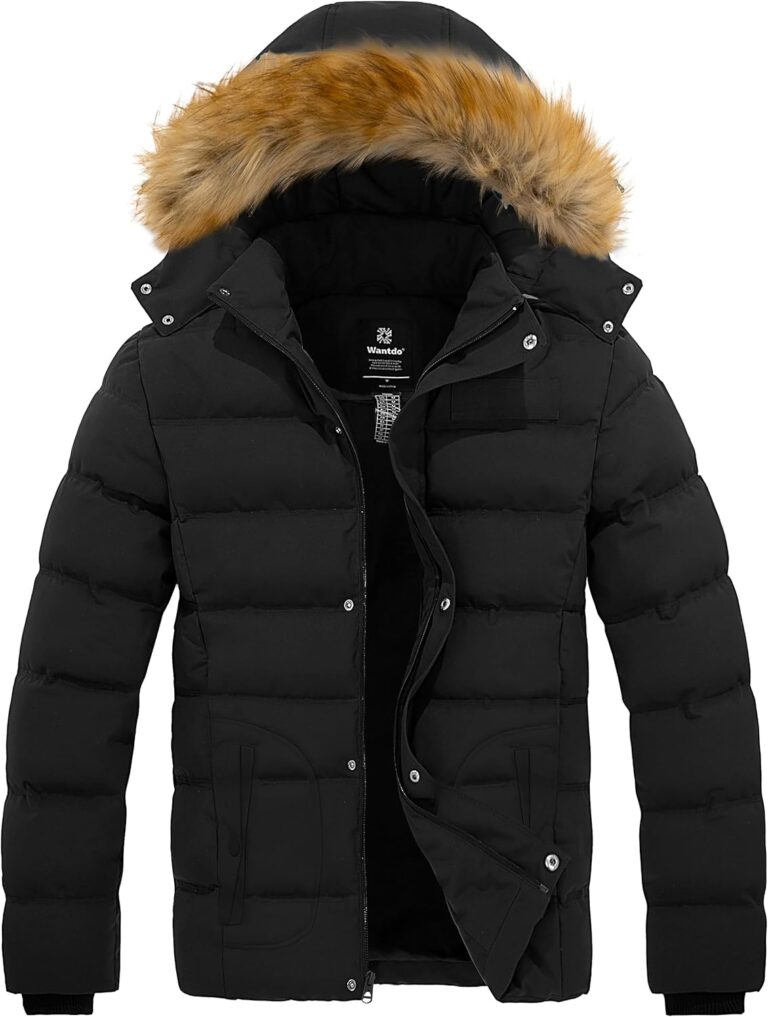 wantdo Men's Winter Puffer Jacket Thicken Winter Coat Warm Padded Jacket with Hood