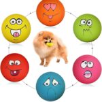 Smile Face Dog Squeaky Toys Soft Latex Squeak Balls for Puppy Small Pet Dogs 6 Pcs/Set