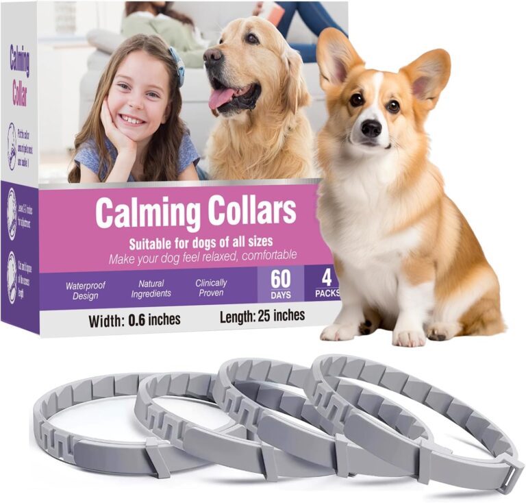 Calming Collar for Dogs 4 Packs Dog Pheromone Anti Anxiety Calm Collars to Relieve Stress and Bad Behavior Like Separation 25 Inches Adjustable