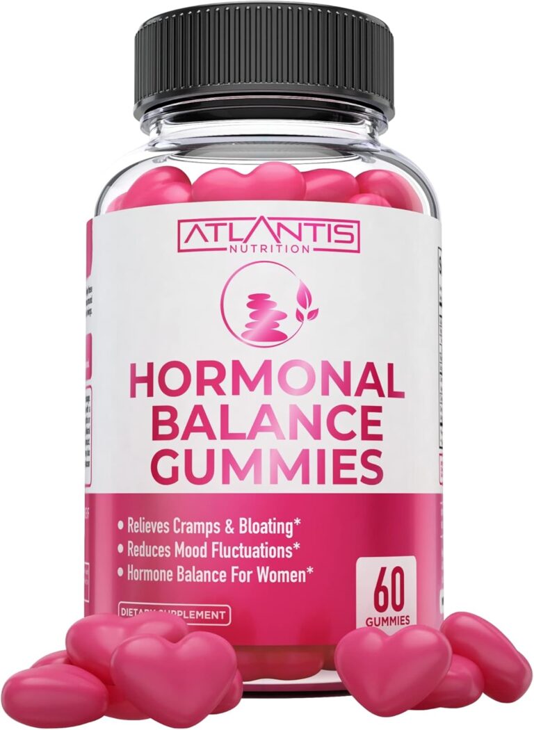 Atlantis Nutrition Hormonal Balance for Women & PMS Relief Gummies - Alleviates Cramps, Bloating, Mood Swings, Hot Flashes & Night Sweats - Cranberry, Dong Quai & Chasteberry Menstrual Cramp Relief