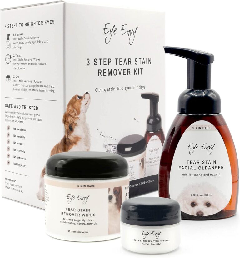 Eye Envy 3 Step Tear Stain Remover Kit for Dogs. for Clean, Stain-Free Eyes. Contains: Cleanser, Tear Stain Eye Wipes & Stain Powder. Non-irritating & Natural Dog Tear Stain Remover