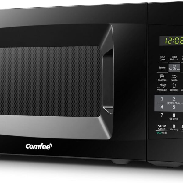 COMFEE' EM720CPL-PMB Countertop Microwave Oven with Sound On/Off, ECO Mode and Easy One-Touch Buttons, 0.7cu.ft, 700W, Black
