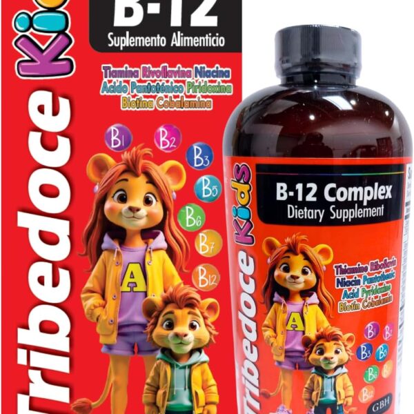 Kids B-12 Complex Liquid Supplement  Vitamin B1, B2, B3, B5, B6, B7, B9 & B12  Great-Tasting Daily Support for Children  16 fl oz  Non-GMO, Gluten-Free