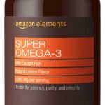 Amazon Elements Super Omega-3, Wild-Caught Fish Oil, Natural Lemon Flavor, EPA & DHA Omega-3 Fatty Acids, 1280 mg per Serving, 120 Softgels (Packaging may vary)