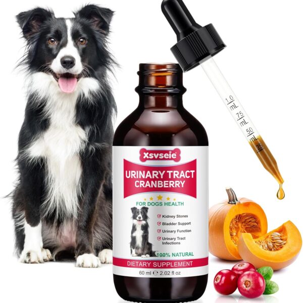 Dog UTI Treatment, Xsvseie Urinary Tract Drops for Dogs Natural Urinary Tract Infection Treatment Drops Natural Herbal Supplement with Cranberry Bladder Health for Dogs All Breeds
