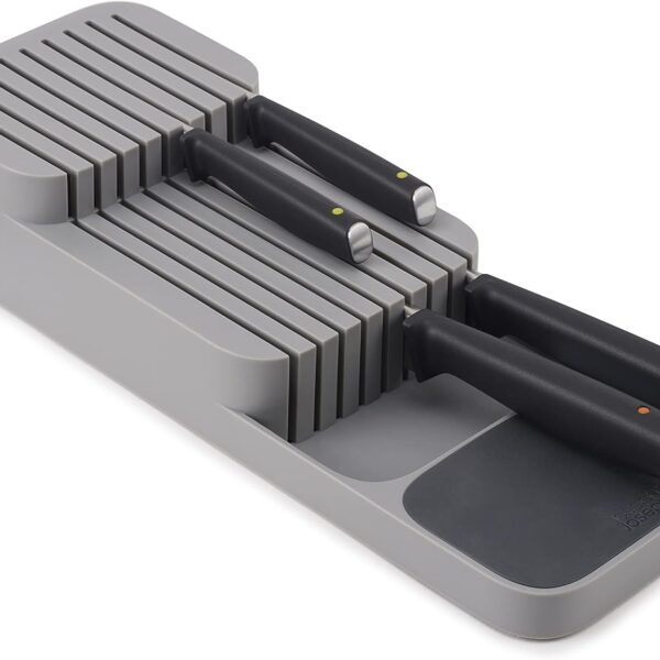 Joseph Joseph DrawerStore Knife Organizer, holds up to 9 knives, Kitchen Organization & Drawer Storage  Compact, Gray