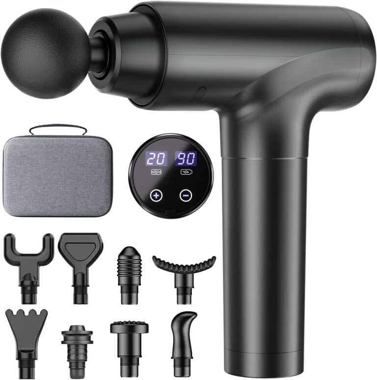 cotsoco Massage Gun, Muscle Massage Gun Deep Tissue Back Massager for Pain Relief, 20 Speeds Handheld Electric Massager Tool with Silent Brushless Motor, Suitable for Gym Office Home Travel