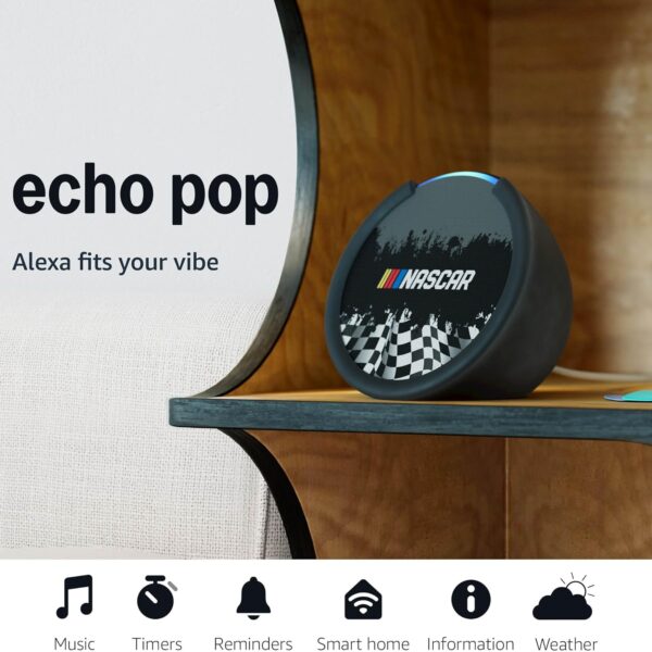 Amazon Echo Pop (newest model) | Officially Licensed NASCAR Limited-Edition