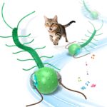 Interactive Cat Toys for Bored Cats, with Chirping, Centipede Motion Wake-up Super Motor Cat Ball on Rug