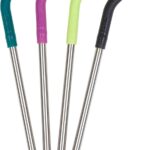 Klean Kanteen Straw 4-pack, Stainless Steel with Safe, Removable Silicone Tips - 8mm Diameter - Multi-Color, One Size (1005789)