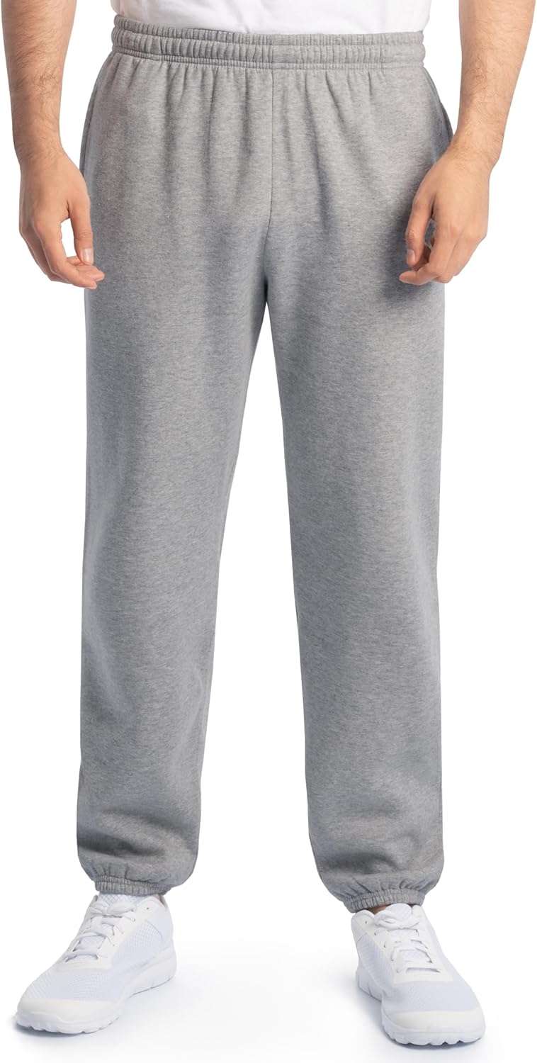 Fruit of the Loom Eversoft Fleece Elastic Bottom Sweatpants with Pockets, Relaxed Fit, Moisture Wicking, Breathable