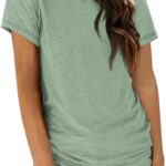 AUTOMET Women's Soft Basic Short Sleeve T-Shirt, Round Neck Top Casual Tee for Spring Summer Daily Wear