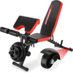 OPPSDECOR Adjustable Weight Bench with Leg Extension & Leg Curl - Flat/Incline/Decline for Workout Bench Press, Preacher Curl, Sit-Ups, 800LBS Home Gym Bench with Wheels